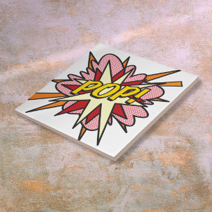 Azulejo De Cerâmica Retro-Retrópico de pop