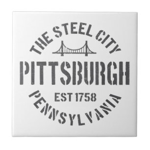 Azulejo De Cerâmica Retro Steel City Pittsburgh Pensilvânia Yinz