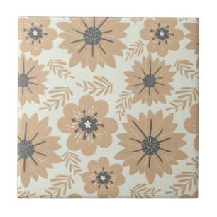 Azulejo De Cerâmica Retro Vintage Brown Floral