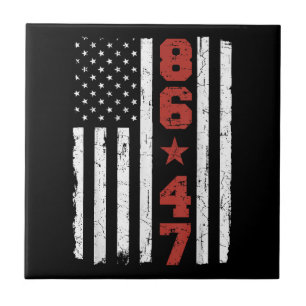 Azulejo De Cerâmica Retro Vintage EUA Flag 86 47 Anti Trump