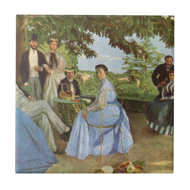 Azulejo De Cerâmica Reunião Familiar de Frédéric Bazille (Frente)