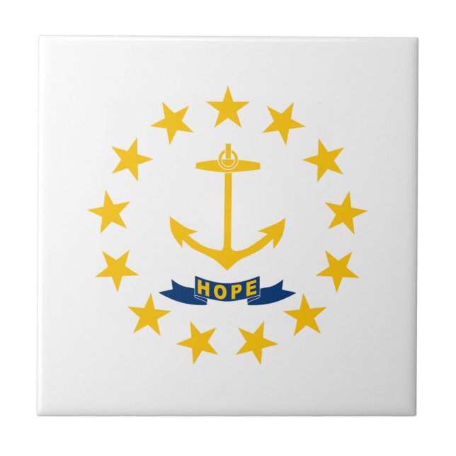 Azulejo De Cerâmica Rhode Island State Flag (Frente)