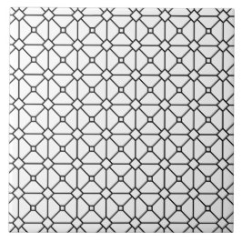 Azulejo De Cerâmica Rhombus Padrão Branco e Preto do Modern Boho