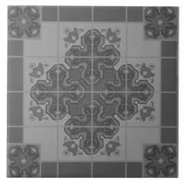 Azulejo De Cerâmica Rhombus Padrão Branco e Preto do Modern Boho