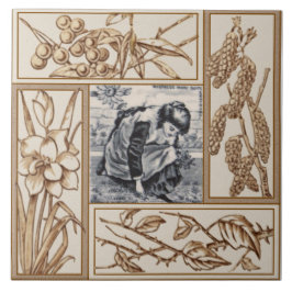 Azulejo De Cerâmica Rhyme do Enfermeiro Repro VIctorian "Contrary Mary