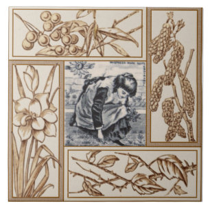 Azulejo De Cerâmica Rhyme do Enfermeiro Repro VIctorian "Contrary Mary