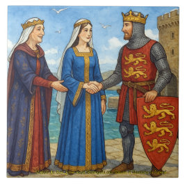 Azulejo De Cerâmica Ricardo Coração de Leão e Berengária de Navarra