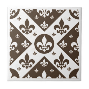 Azulejo De Cerâmica Rico Fleur De Lis Tan