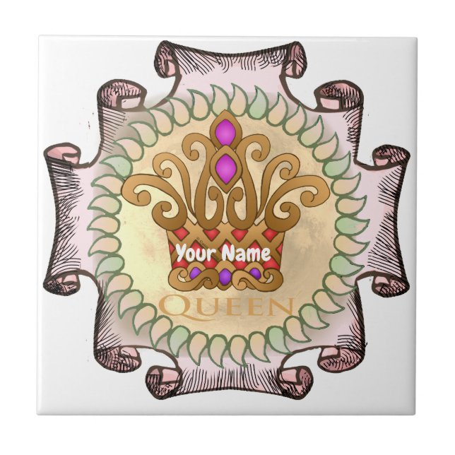 Azulejo De Cerâmica Rico Queen Crown (Frente)