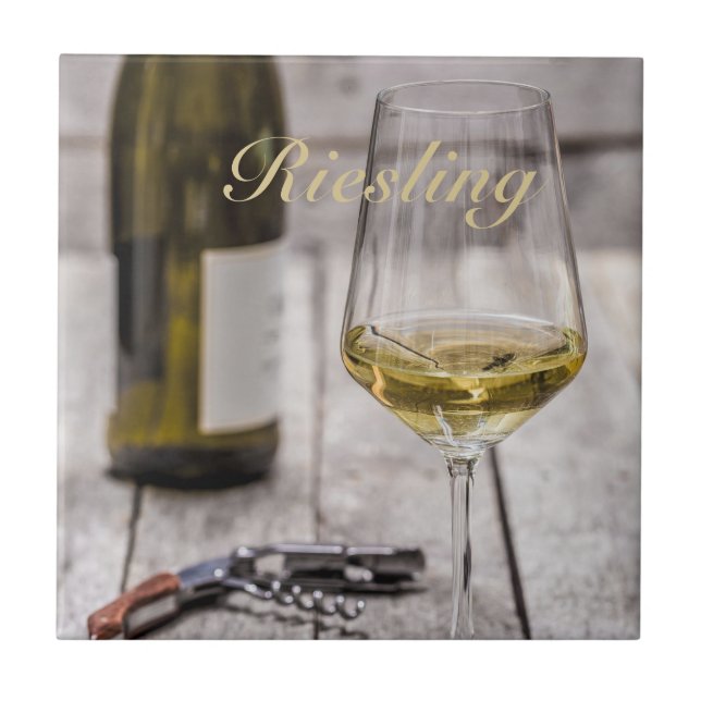 Azulejo De Cerâmica Riesling para amante branco do vinho presente somm (Frente)
