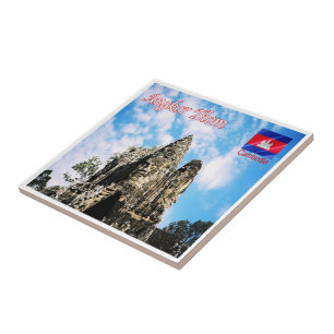 Azulejo De Cerâmica Rif. KH Cambodja, Angkor Thom, portão vitorioso