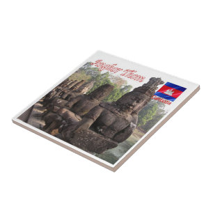Azulejo De Cerâmica Rif. KH Camboja, Angkor Thom,