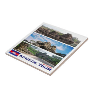 Azulejo De Cerâmica Rif. KH Camboja, Angkor Thom,