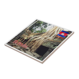 Azulejo De Cerâmica Rif. KH Camboja, Ta Prohm,