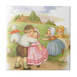 Azulejo De Cerâmica Rimas infantis da Mamãe Gansa Georgie Porgie Vinta