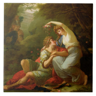 Azulejo De Cerâmica Rinaldo e Armida, 1771 (óleo em canvas)