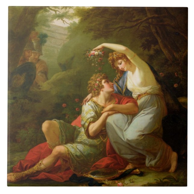 Azulejo De Cerâmica Rinaldo e Armida, 1771 (óleo em canvas) (Frente)