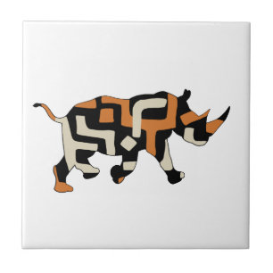 Azulejo De Cerâmica Rinoceronte preto dos insucessos do Dodo (espécie