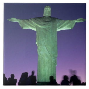 Azulejo De Cerâmica Rio de Janeiro, Brasil. a Estátua do Cristo