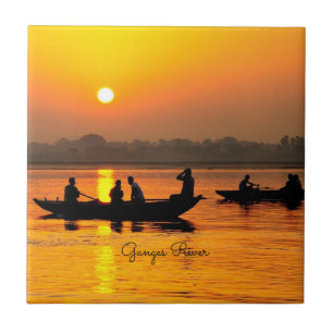 Azulejo De Cerâmica Rio Ganges, foto de paisagem pitoresca,