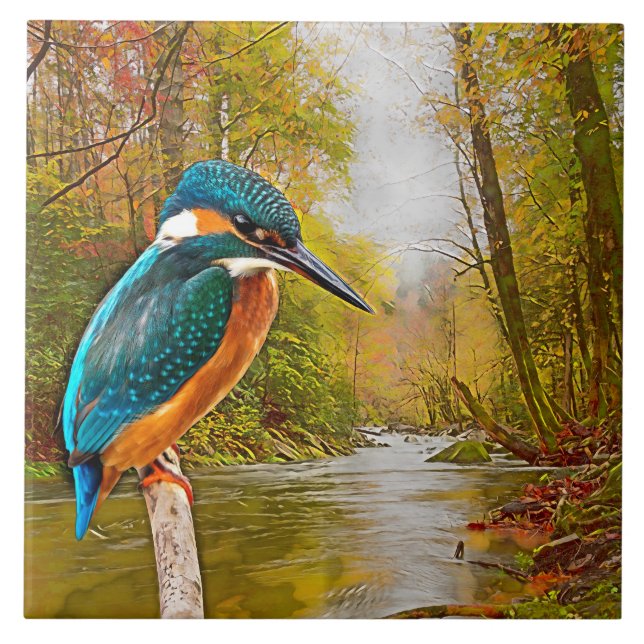 Azulejo De Cerâmica Rio Kingfisher (Frente)