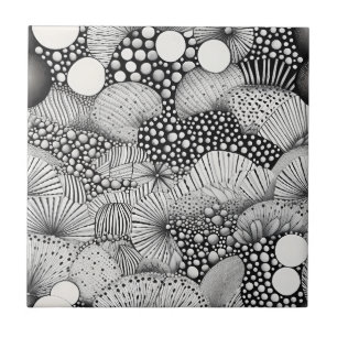 Azulejo De Cerâmica Ritmo em Preto e Branco – Abstrato Monocromático 4