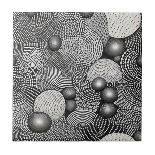 Azulejo De Cerâmica Ritmo em Preto e Branco – Monocromo Abstrato 8