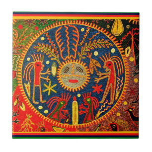 Azulejo De Cerâmica Ritual de Fertilidade Huichol