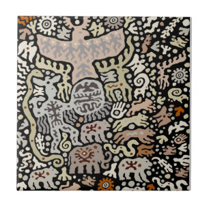 Azulejo De Cerâmica Ritual do Xamã Peyote