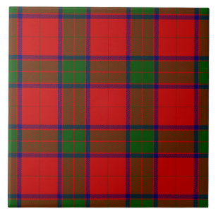 Azulejo De Cerâmica Robertson tartan xadrez verde vermelha