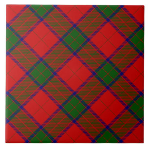 Azulejo De Cerâmica Robertson tartan xadrez verde vermelha