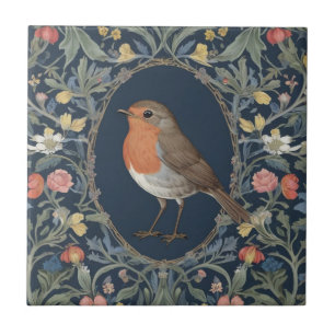 Azulejo De Cerâmica Robin Europeu Bird William Morris estilo L Floral