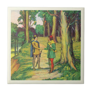 Azulejo De Cerâmica Robin Hood e Pequeno João 