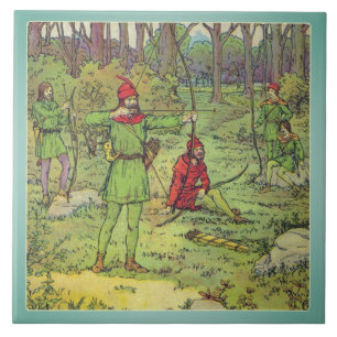 Azulejo De Cerâmica Robin Hood na Floresta