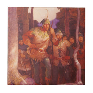 Azulejo De Cerâmica Robin Hood Vintage e Seus Homens Alegres por NC Wy