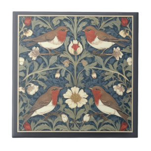 Azulejo De Cerâmica Robin Red Breast Birds William Morris estilo Bird