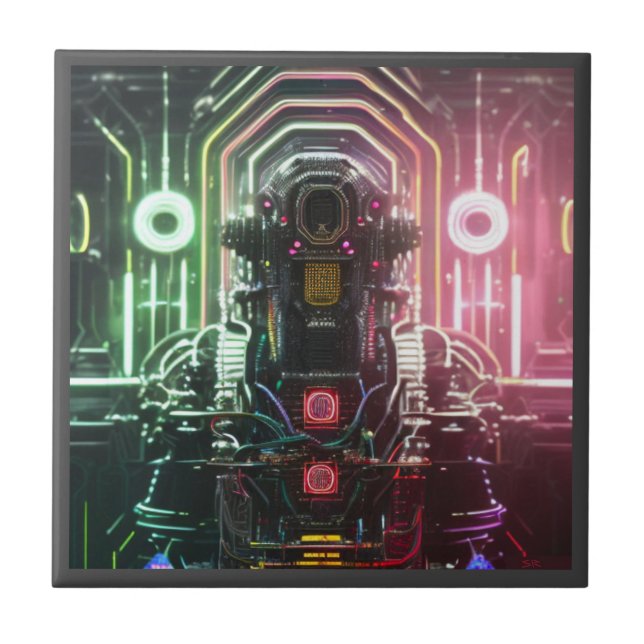 Azulejo de cerâmica robô 1 (Frente)