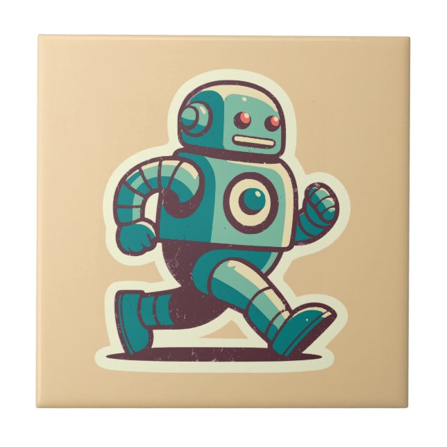 Azulejo De Cerâmica Robot Runner (Frente)