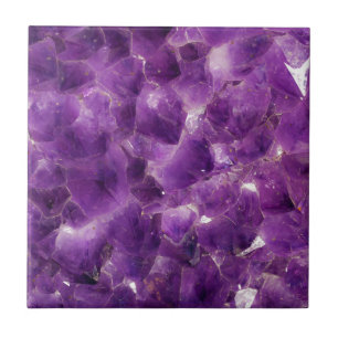Azulejo De Cerâmica Rocha Amethyst roxa fevereiro Birthstone de pedra