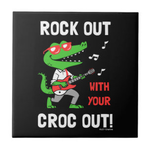 Azulejo De Cerâmica Rocha para fora com seu Croc para fora