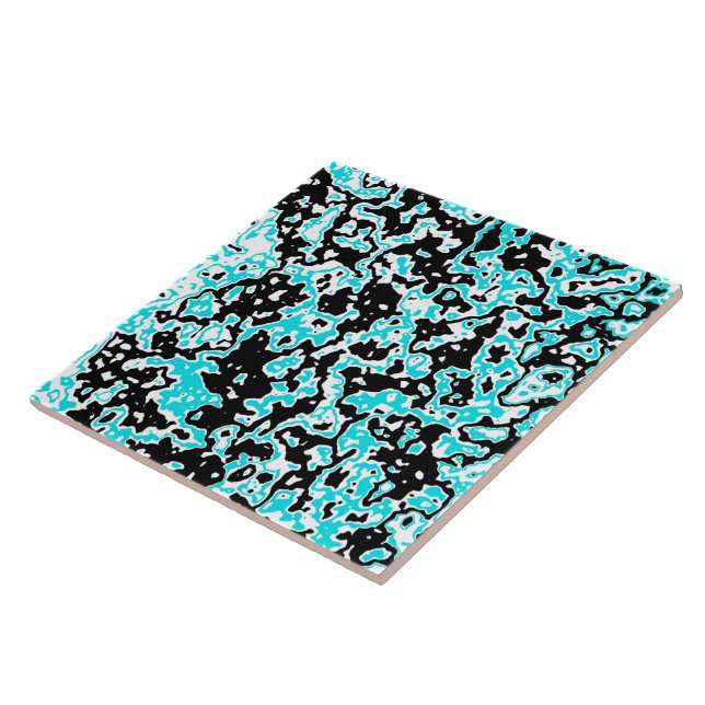 Azulejo De Cerâmica Rochas cianas e negras (Lateral)