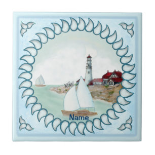 Azulejo De Cerâmica Rocky Lighthouse