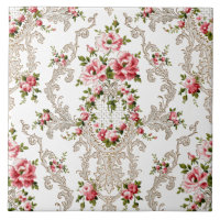 Rococo Floral Branco Elegante