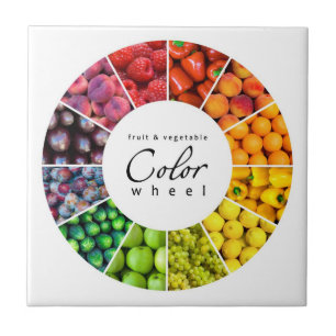 Azulejo De Cerâmica Roda de cor das frutas e legumes (12 cores)