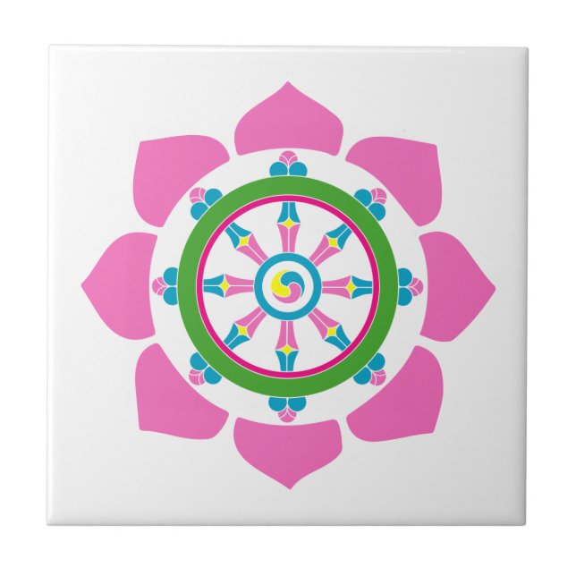 Azulejo De Cerâmica Roda Dharma (Frente)