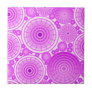 Azulejo De Cerâmica Rodas aninhadas - lavanda e roxo