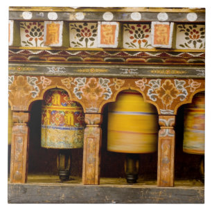 Azulejo De Cerâmica Rodas de Oração, Roda Mani em Trongsa Dzong,