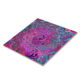 Azulejo De Cerâmica Rodovalho Abstrato púrpura, azul e vermelho