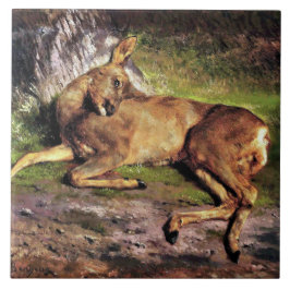 Azulejo De Cerâmica Roe Deer in the Forest (por Rosa Bonheur)