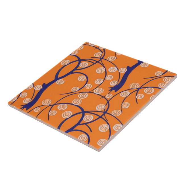 Azulejo De Cerâmica Rolamentos com Árvores Papel de parede retroativo (Lateral)